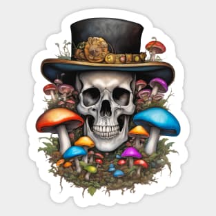 shroomy skull X Sticker